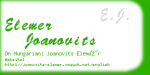 elemer joanovits business card